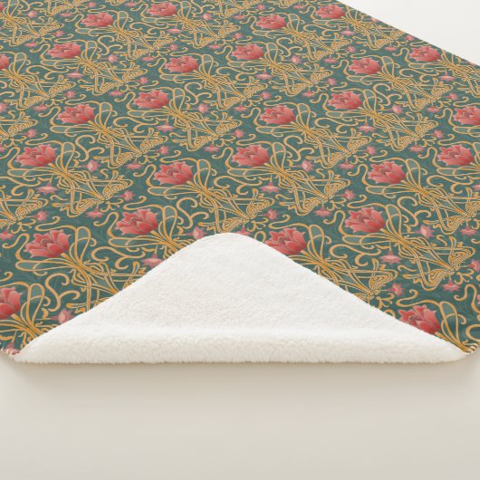 Couverture Sherpa Fleurs Art Nouveau (3/4)