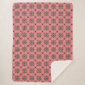 Couverture Sherpa Fleurs Artdeco dans le style rétro (Devant)