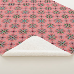 Couverture Sherpa Fleurs Artdeco dans le style rétro