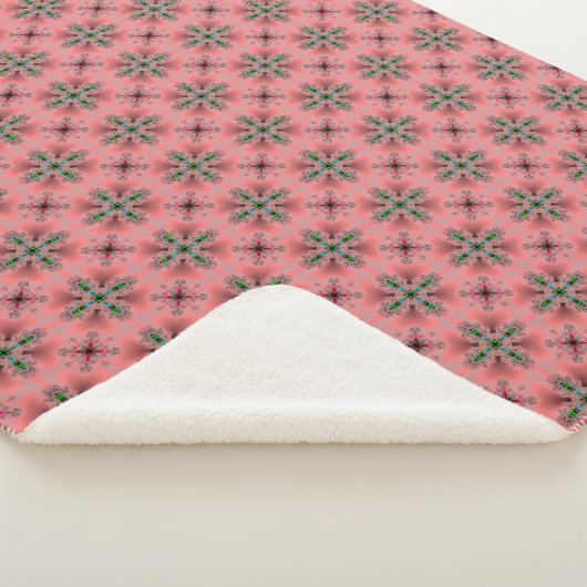 Couverture Sherpa Fleurs Artdeco dans le style rétro (3/4)