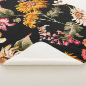 Couverture Sherpa Fleurs beau motif sans soudure. Texture du tissu (3/4)