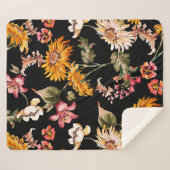Couverture Sherpa Fleurs beau motif sans soudure. Texture du tissu (Devant (Horizontal))