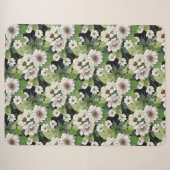 Couverture Sherpa Fleurs Blanches (Devant (Horizontal))
