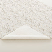 Couverture Sherpa Fleurs blanches crème jolies (3/4)