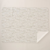 Couverture Sherpa Fleurs blanches crème jolies (Devant (Horizontal))