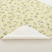 Couverture Sherpa Fleurs blanches jaunes (3/4)