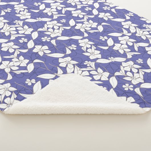 Couverture Sherpa Fleurs blanches modernes dessinées à la main avec  (3/4)