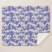 Couverture Sherpa Fleurs blanches modernes dessinées à la main avec  (Devant (Horizontal))