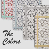 Couverture Sherpa Fleurs blanches rustiques dessin rouge sarcelle no