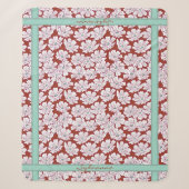 Couverture Sherpa Fleurs blanches rustiques dessin rouge sarcelle no (Devant)