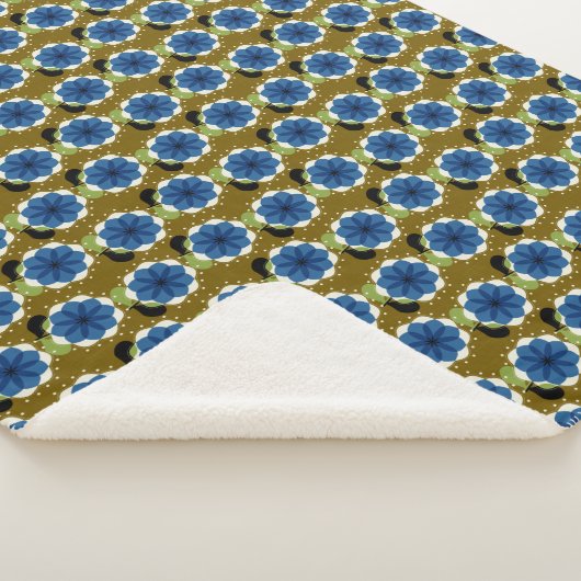 Couverture Sherpa Fleurs bleues (3/4)