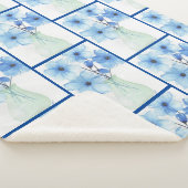 Couverture Sherpa Fleurs bleues dans un vase Cartes de notes (3/4)