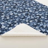 Couverture Sherpa Fleurs bleues Denim (3/4)