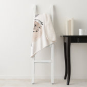 Couverture Sherpa Fleurs Boho Zen Dandelion Sur Cercles Bleus Rose (En situation)