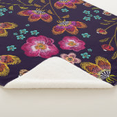 Couverture Sherpa Fleurs brodées : mode sans couture motif (3/4)