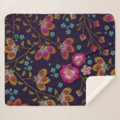 Couverture Sherpa Fleurs brodées : mode sans couture motif (Devant (Horizontal))