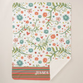 Couverture Sherpa Fleurs Coeurs mignons Inspiribilité (Devant)