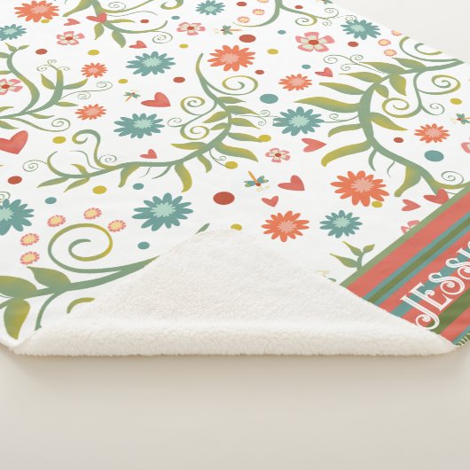 Couverture Sherpa Fleurs Coeurs mignons Inspiribilité (3/4)