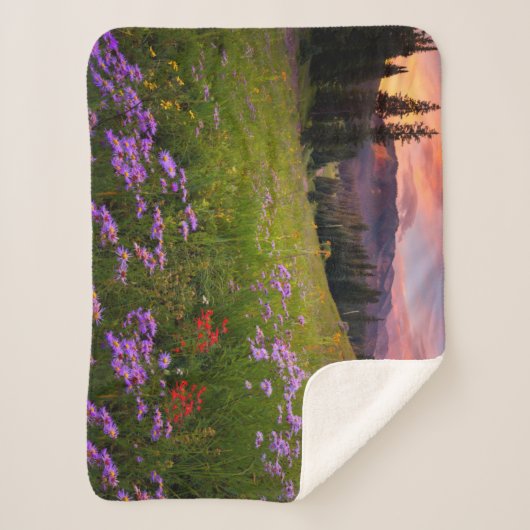 Couverture Sherpa Fleurs | Colorado Fleur sauvage violet (Devant)