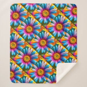 Couverture Sherpa Fleurs colorées mignonnes Motif