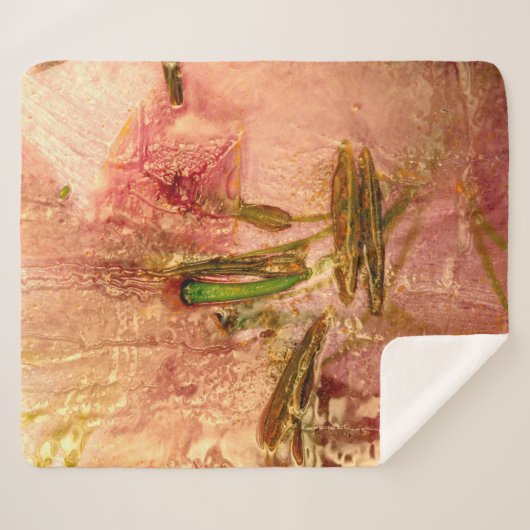 Couverture Sherpa Fleurs congelées et feuilles. Les fleurs dans le b (Devant (Horizontal))