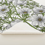 Couverture Sherpa Fleurs cosmos blanches (3/4)