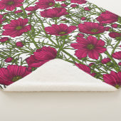 Couverture Sherpa Fleurs Cosmos roses (3/4)