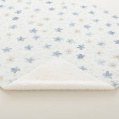 Couverture Sherpa Fleurs Crème Bleu Chic (3/4)