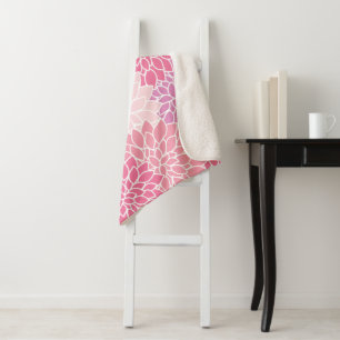 Couverture Sherpa Fleurs Dahlia, Motif De Fleurs, Dahlia Rose