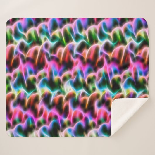 Couverture Sherpa Fleurs dans coussin abstrait couleur pastel (Devant (Horizontal))