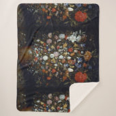 Couverture Sherpa Fleurs dans un bateau en bois Jan Brueghel l'aîné (Devant)