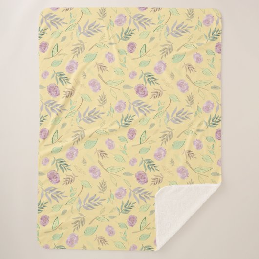 Couverture Sherpa Fleurs d'aquarelle festive 2 (Devant)