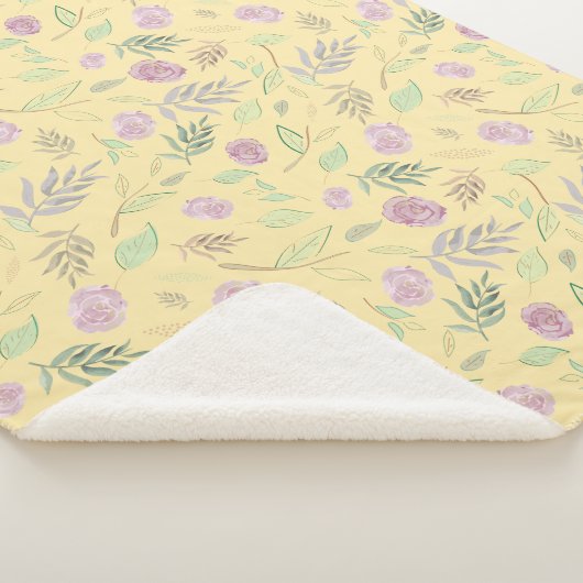 Couverture Sherpa Fleurs d'aquarelle festive 2 (3/4)