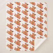Couverture Sherpa Fleurs d'aquarelle orange I (Devant)