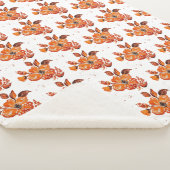 Couverture Sherpa Fleurs d'aquarelle orange I (3/4)