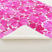Couverture Sherpa Fleurs d'aquarelle rose délicates (3/4)
