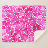 Couverture Sherpa Fleurs d'aquarelle rose délicates (Devant (Horizontal))