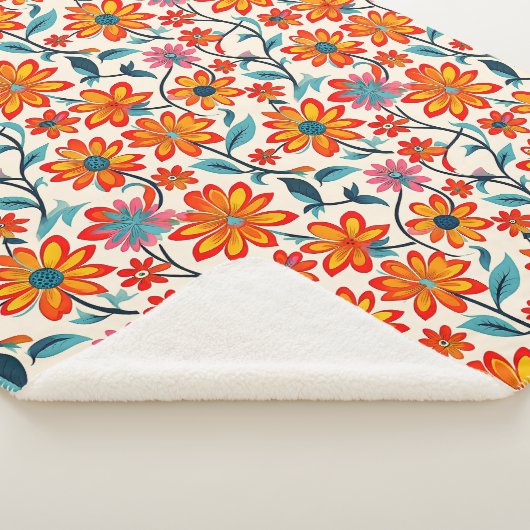 Couverture Sherpa Fleurs d'art populaire Whimsical (3/4)