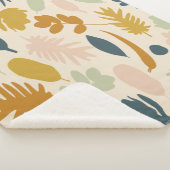 Couverture Sherpa Fleurs d'automne botaniques et Motif Feuille (3/4)