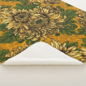 Couverture Sherpa Fleurs de chrysanthème jaune (3/4)