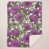 Couverture Sherpa Fleurs de cosmos violet (Devant)