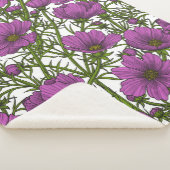 Couverture Sherpa Fleurs de cosmos violet (3/4)