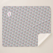 COUVERTURE SHERPA FLEURS DE COULEUR D'EAU BLANC (Devant (Horizontal))