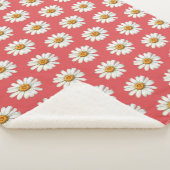 Couverture Sherpa Fleurs de daisy rouges et blanches chic pour anniv (3/4)