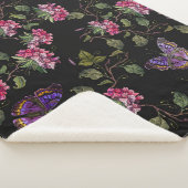 Couverture Sherpa Fleurs de datura brodées : Art Botanique (3/4)