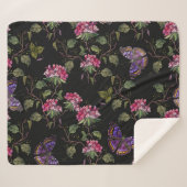 Couverture Sherpa Fleurs de datura brodées : Art Botanique (Devant (Horizontal))