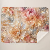 Couverture Sherpa Fleurs de Fantaisie Luxueuses (Devant (Horizontal))