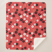Couverture Sherpa Fleurs de fleurs de cerisier rouge Sakura japonais (Devant)
