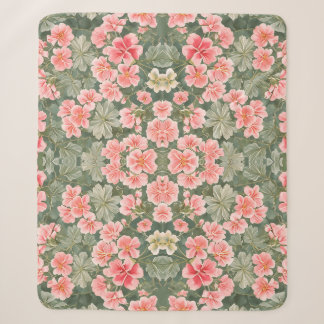 Couverture Sherpa Fleurs de géranium à motifs floraux invisibles