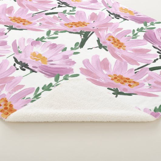 Couverture Sherpa Fleurs De Jardin Roses : Dessiné À La Main Sans Co (3/4)